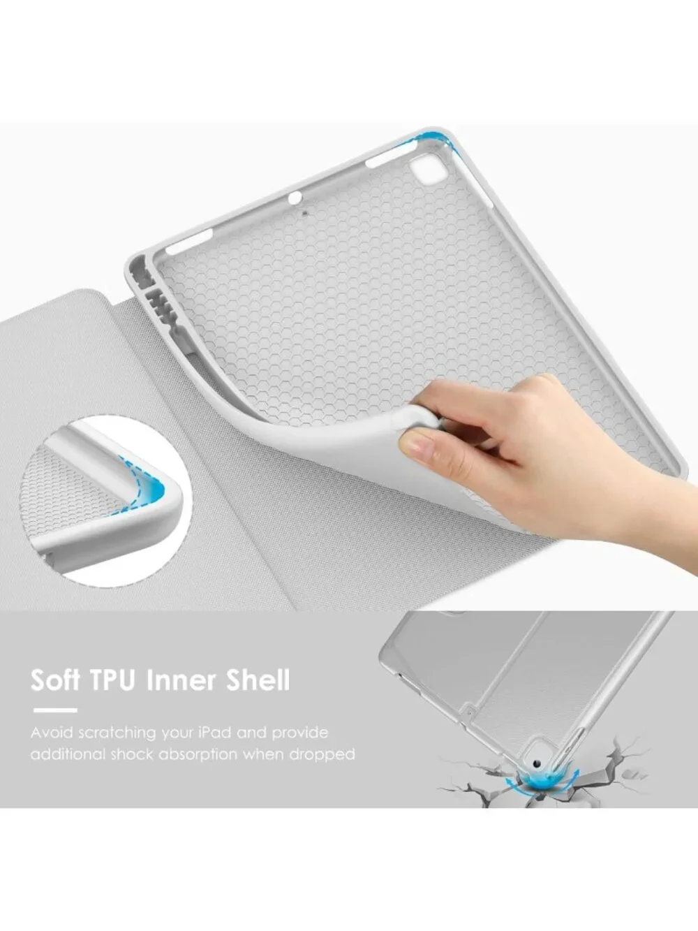 iPad 5th/6th Gen & Air 1/2 Case, Shockproof Magnetic Stand Cover, Auto